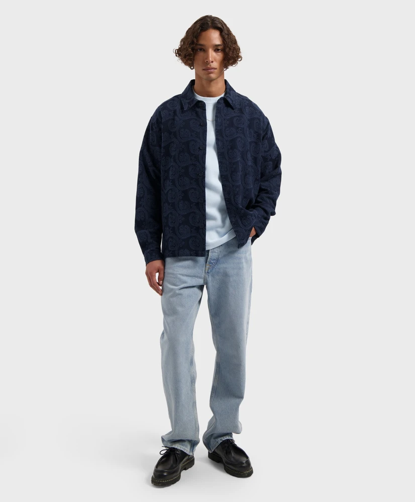 LAW OF THE SEA Overshirt Marine Jacquard