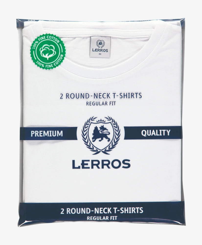 LERROS T-shirt Serafino 2-Pack