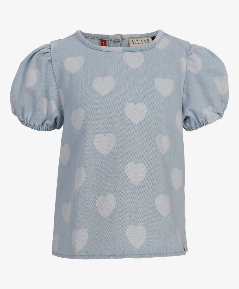 LOOXS Little Blouse Denim Bleach Hearts