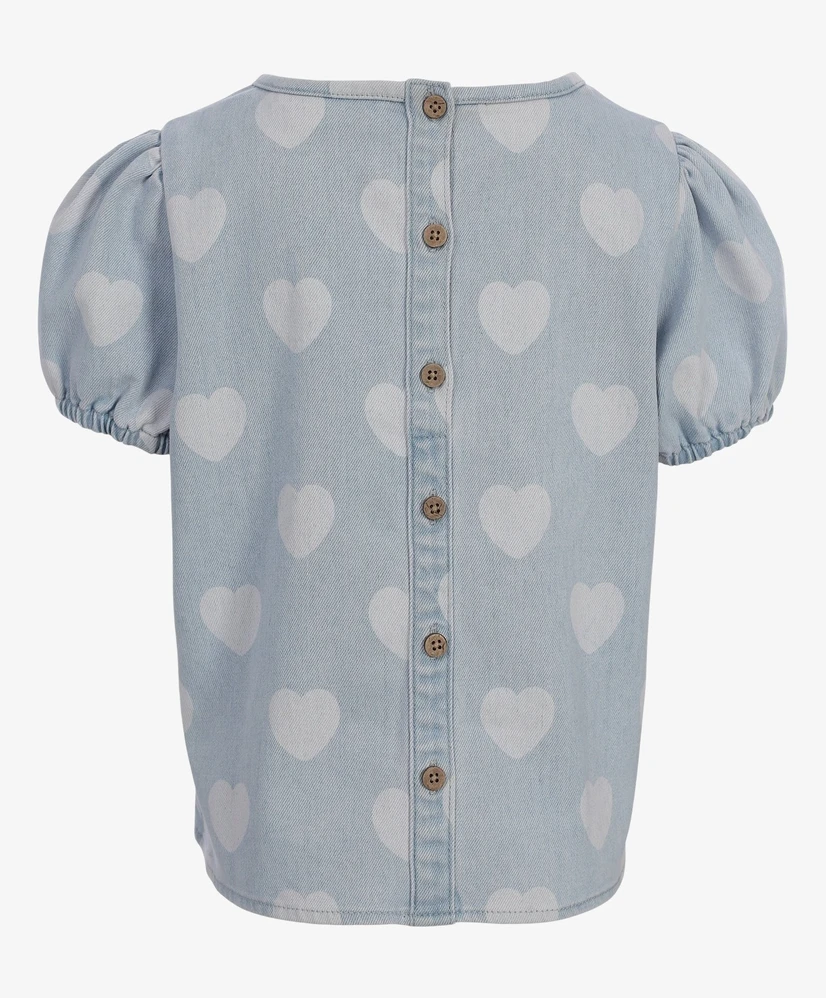 LOOXS Little Blouse Denim Bleach Hearts