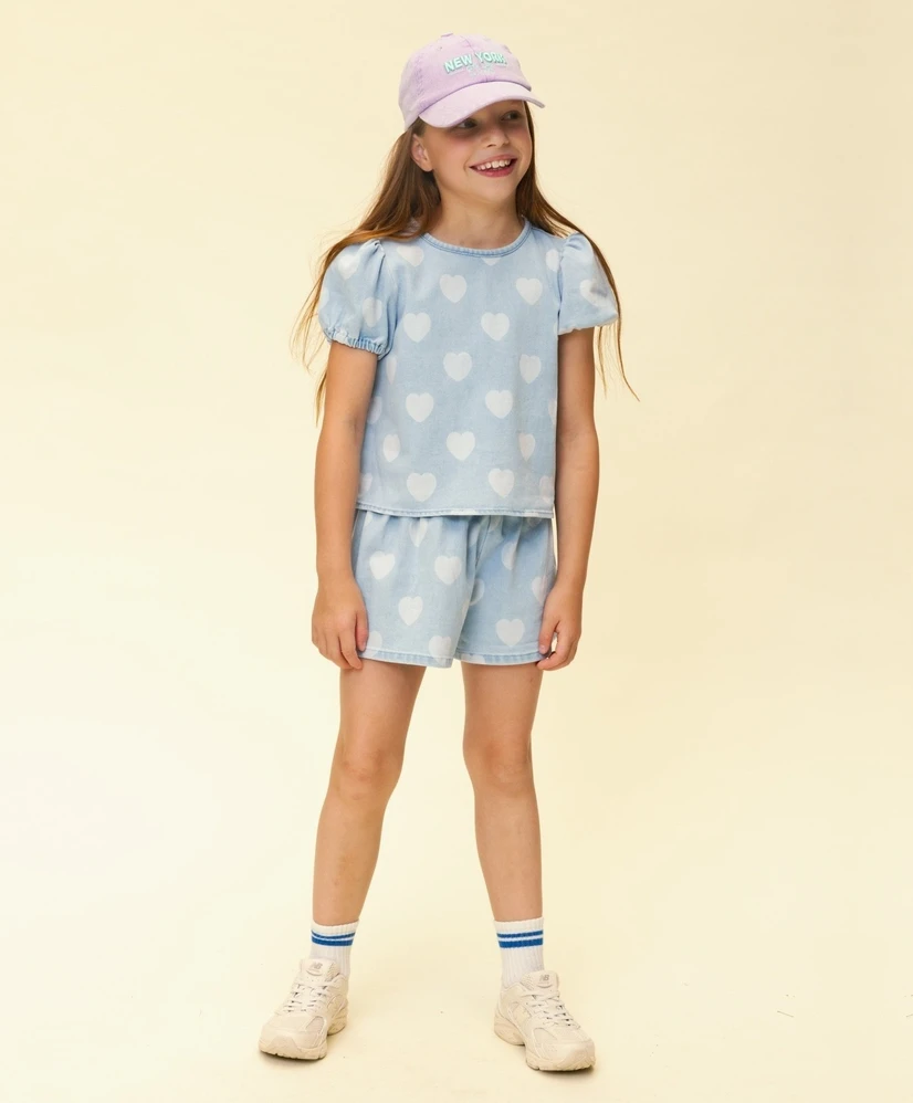 LOOXS Little Blouse Denim Bleach Hearts