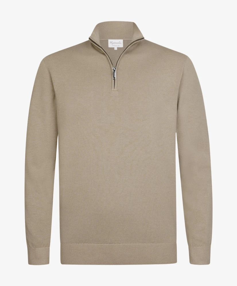 Michaelis Half Zip Trui Effen