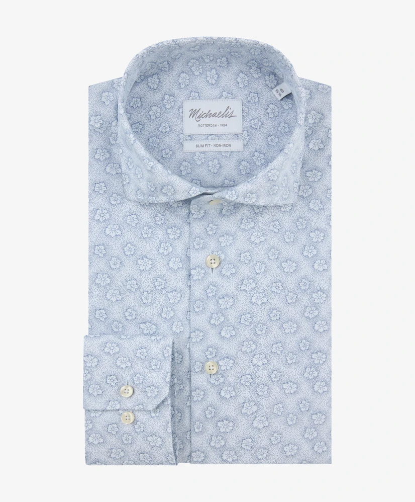Michaelis Overhemd Bloemenprint Slim Fit