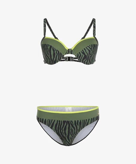 Mila Beach Bikini Contrast Piping Jungle Vibe