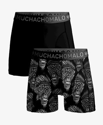 Muchachomalo Shorts Bison Print / Solid 2-Pack