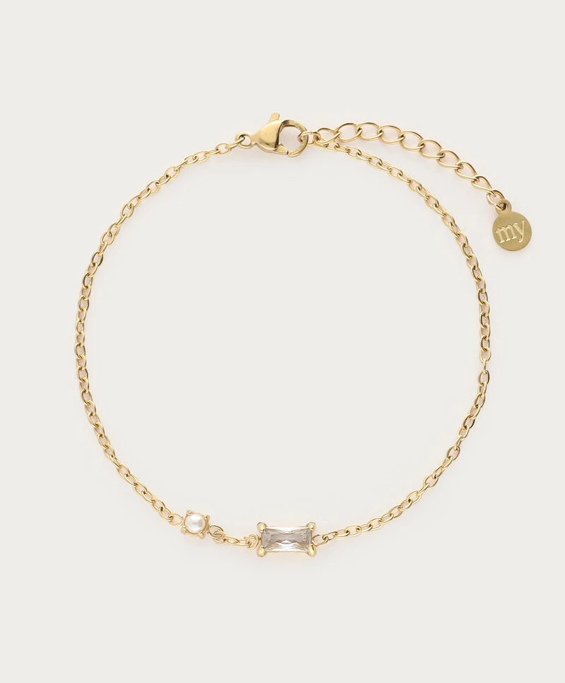 My Jewellery Armband Tiny Strass Pearl Charm