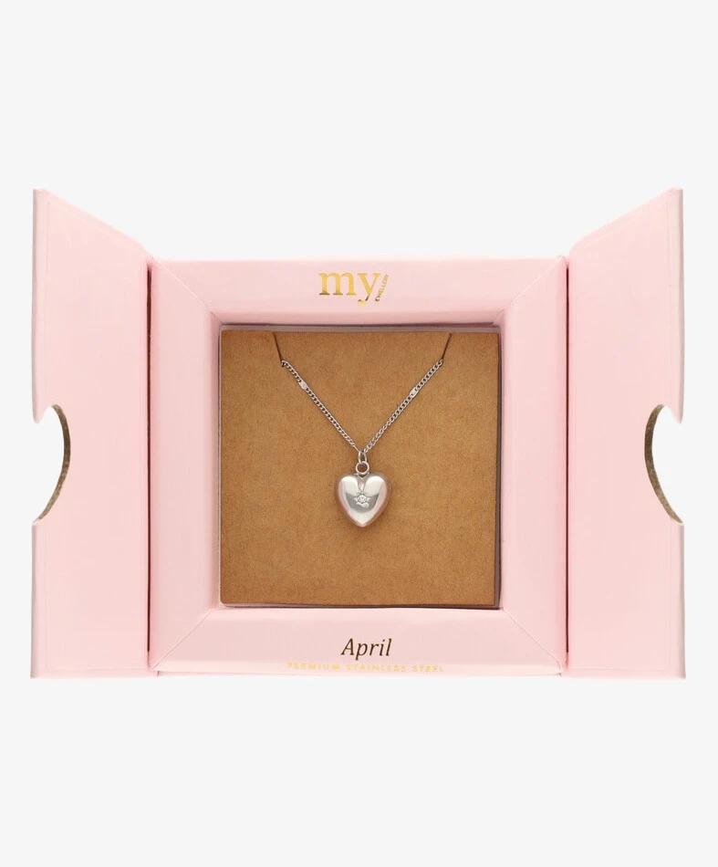 My Jewellery Ketting Heart Geboortesteen April