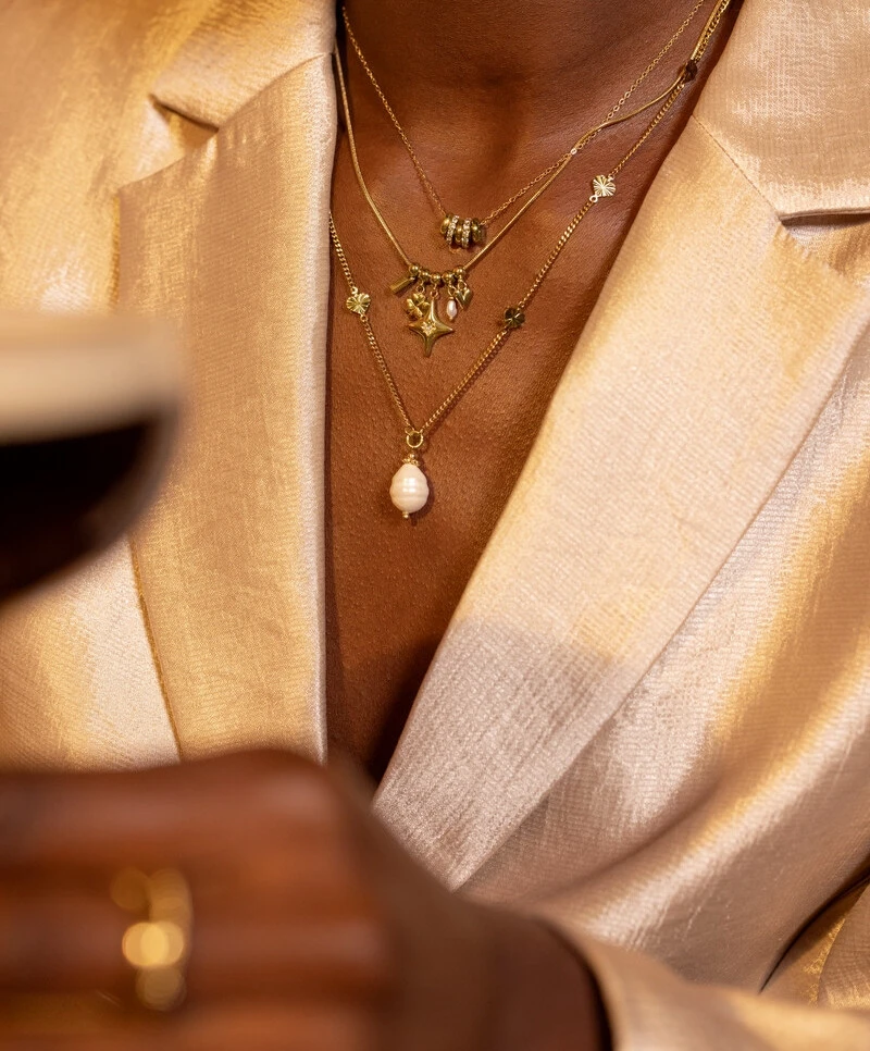 My Jewellery Ketting Long Pearl Hearts