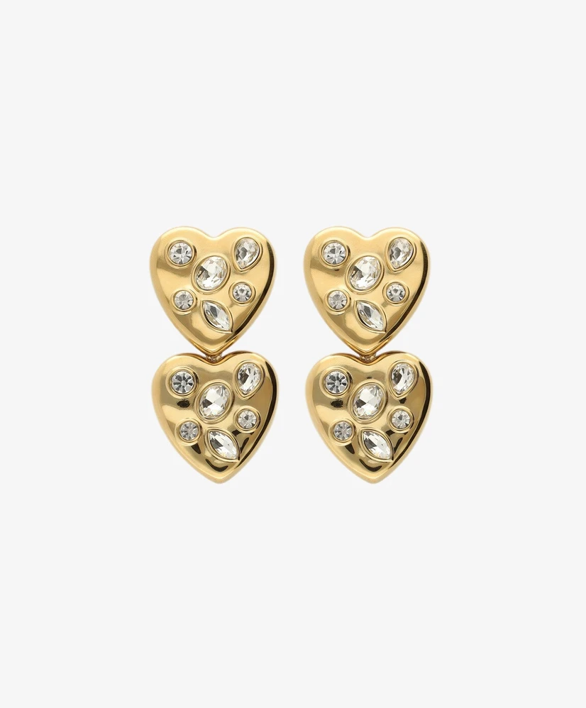 My Jewellery Oorbellen Double Heart Strass Colour