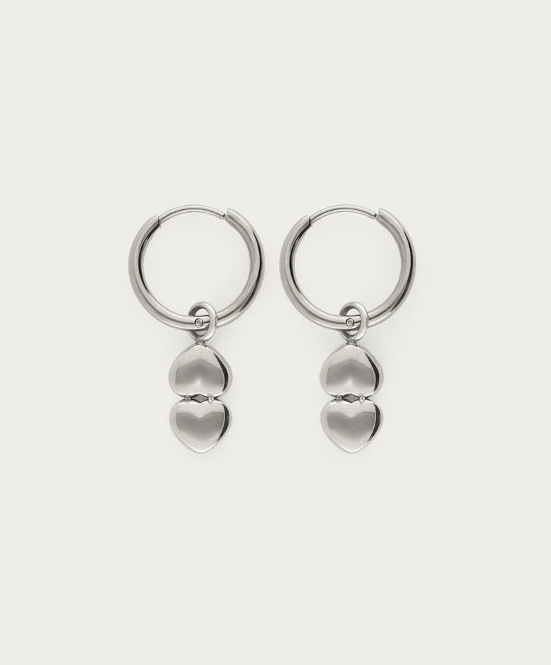 My Jewellery Oorbellen Dubbele Hartjes