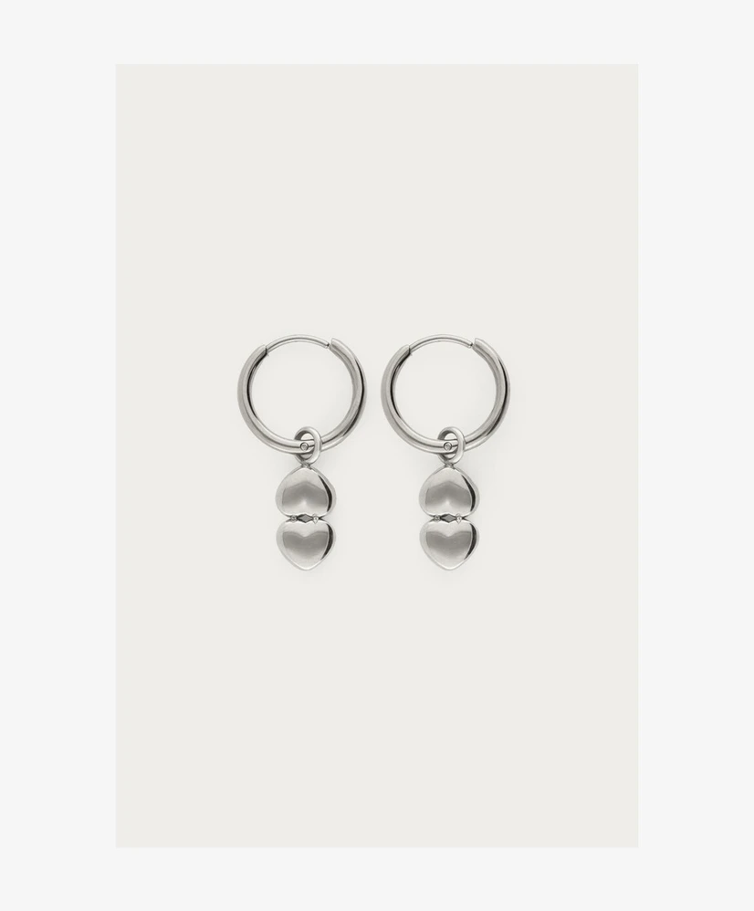 My Jewellery Oorbellen Dubbele Hartjes