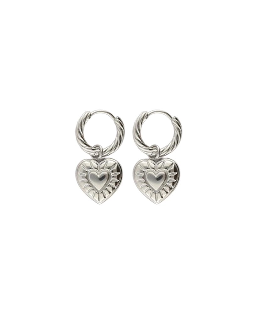 My Jewellery Oorbellen Gestreept hart