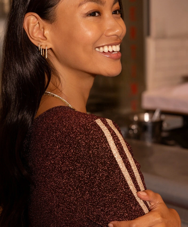 My Jewellery Oorbellen Square Strass Hoop Midi
