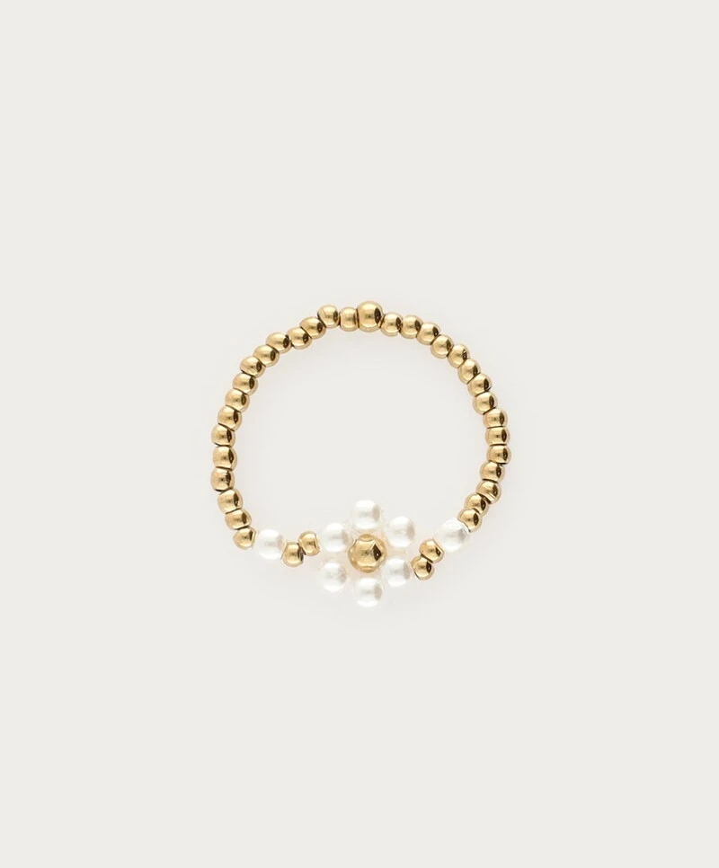 My Jewellery Ring Flower Pearl Elastic