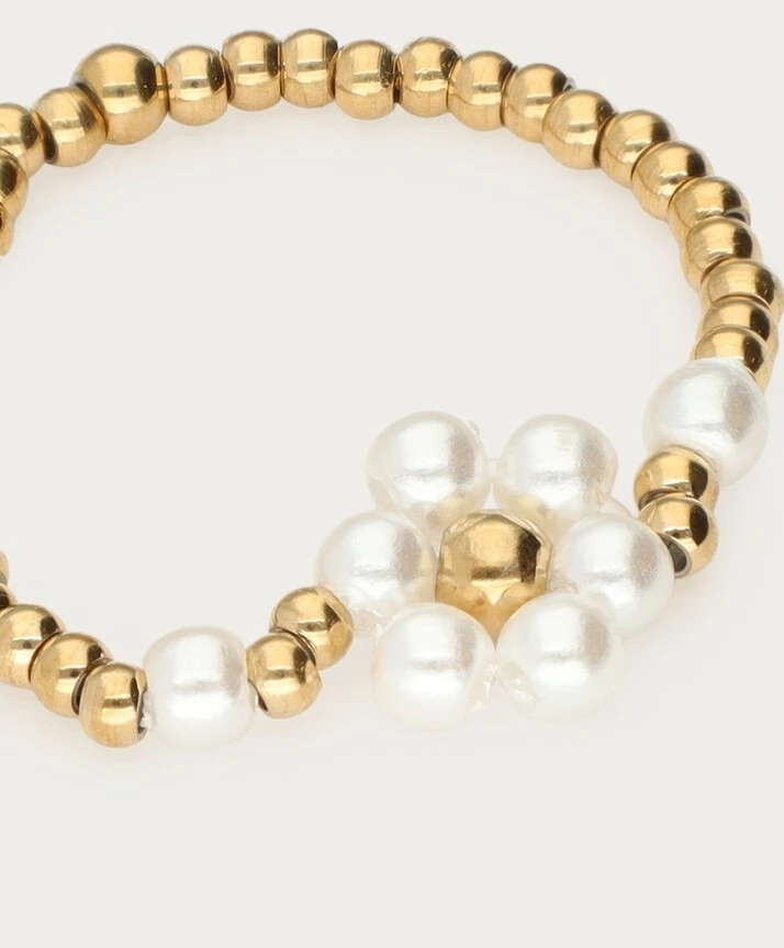 My Jewellery Ring Flower Pearl Elastic