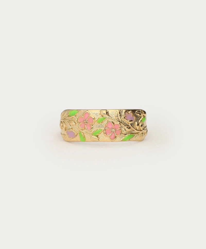 My Jewellery Ring Flowers Handpainted