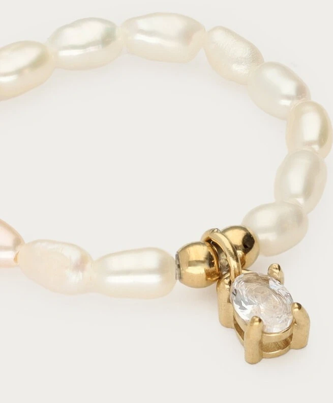 My Jewellery Ring Pearls Strass Elastic