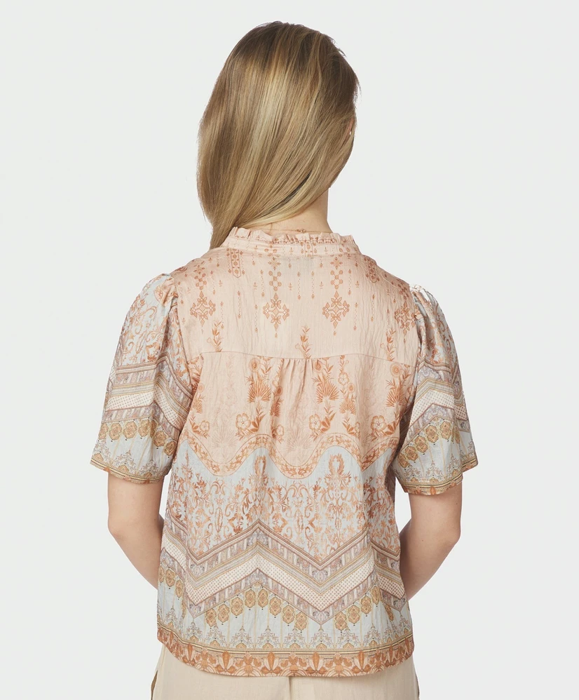 Neo Noir Blouse Torana Flower Border