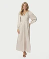 Neo Noir Maxi Jurk Bretti Heavy Sateen