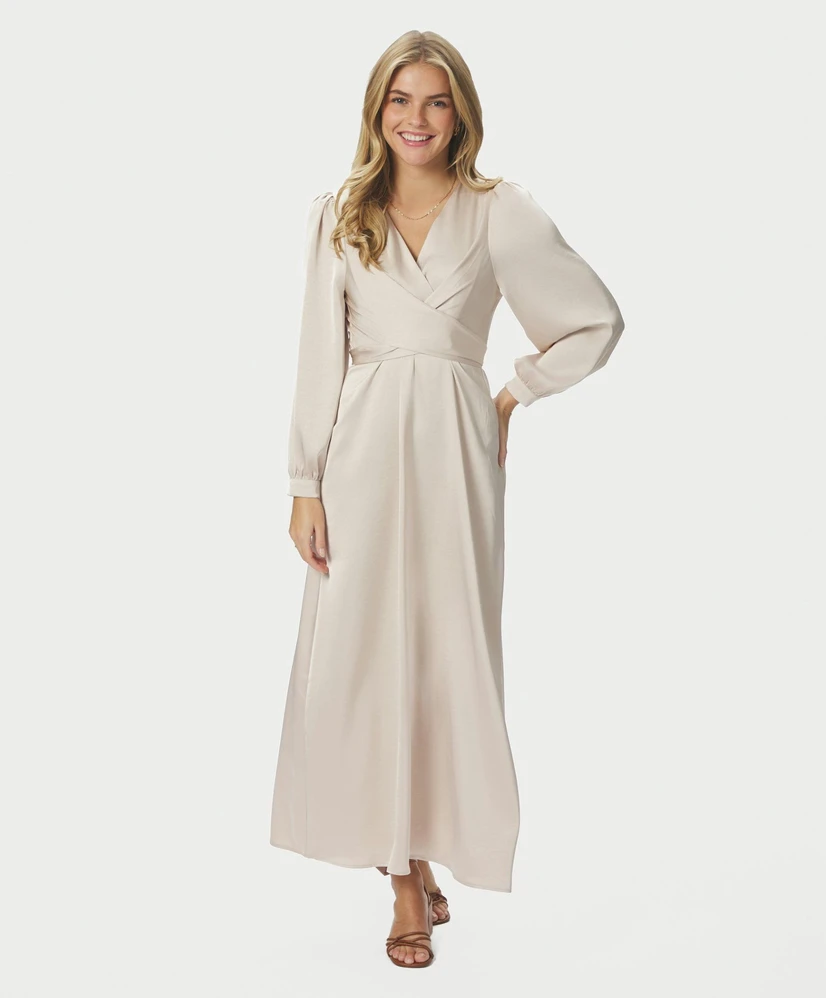 Neo Noir Maxi Jurk Bretti Heavy Sateen