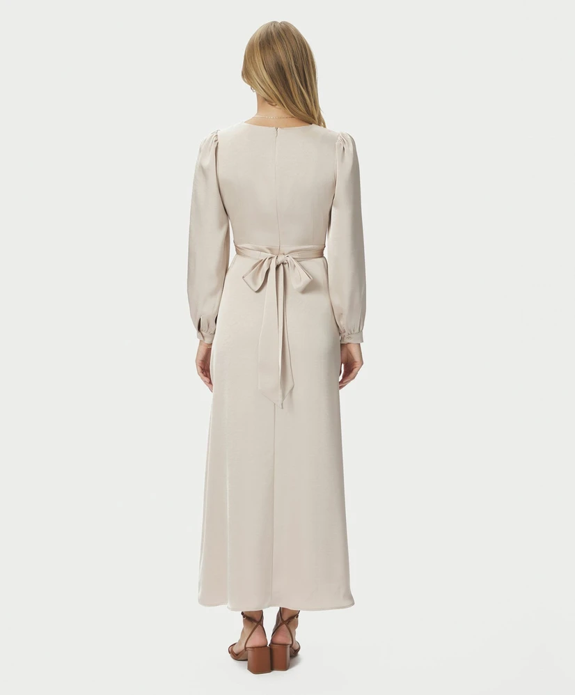 Neo Noir Maxi Jurk Bretti Heavy Sateen