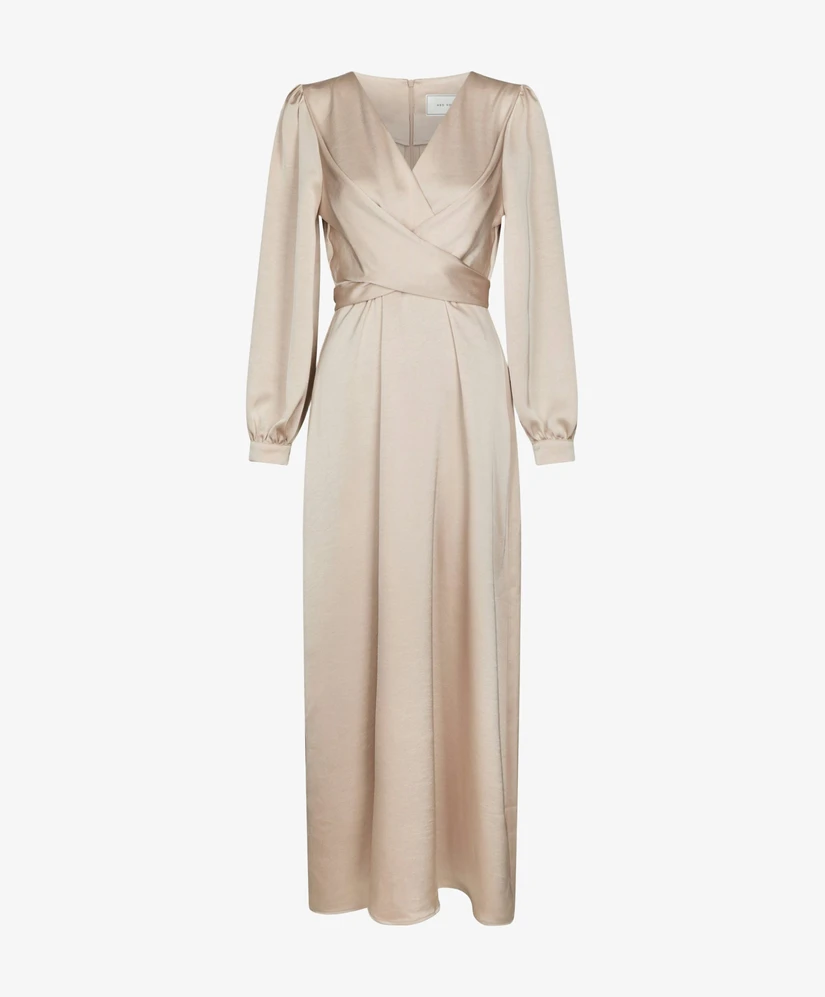 Neo Noir Maxi Jurk Bretti Heavy Sateen