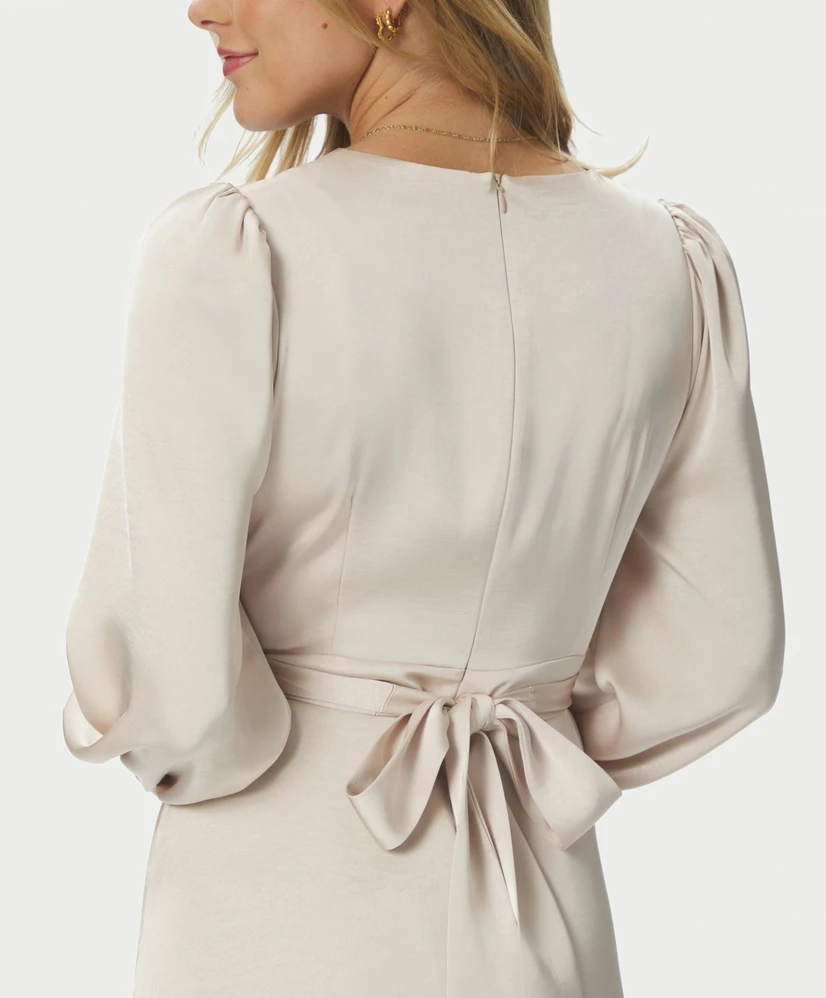 Neo Noir Maxi Jurk Bretti Heavy Sateen
