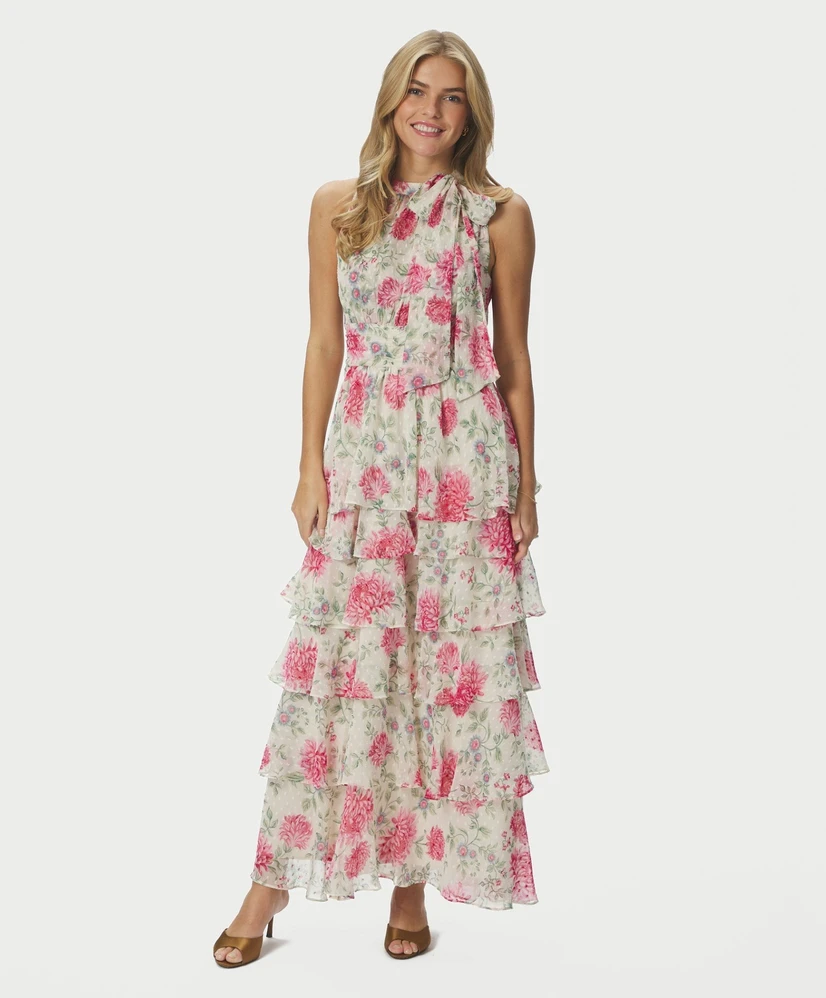Neo Noir Maxi Jurk Marli Big Flower