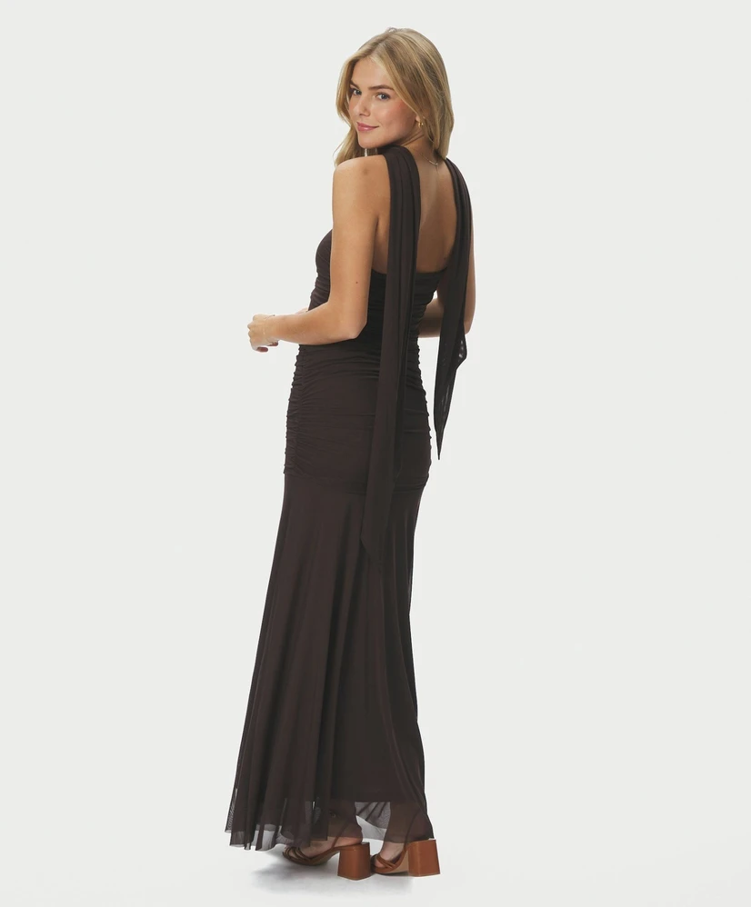 Neo Noir Maxi Jurk Misi Mesh