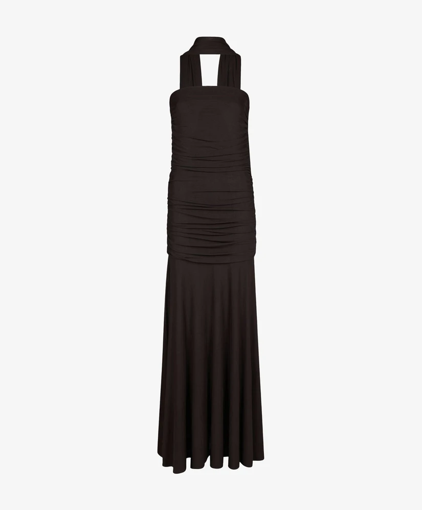 Neo Noir Maxi Jurk Misi Mesh