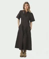 Neo Noir Midi Jurk Baia Poplin