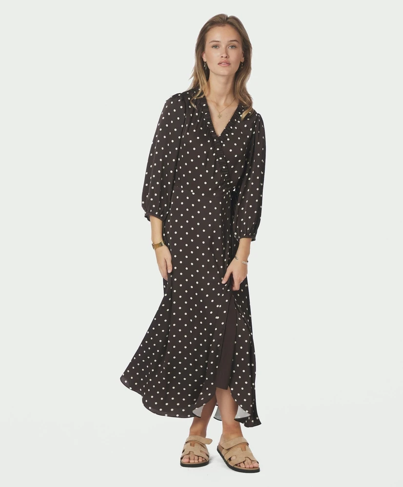 Neo Noir Midi Jurk Malinga Dot