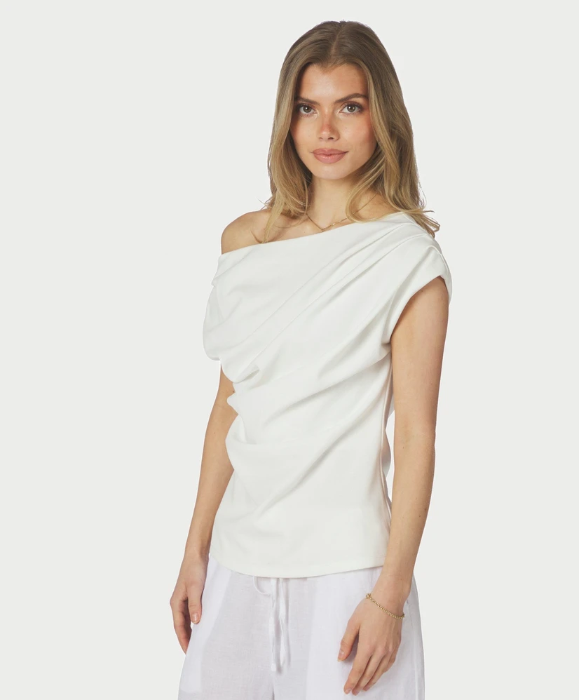 Neo Noir One Shoulder Top Mabelle Drapy