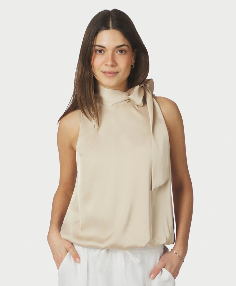 Neo Noir Top Veda Drapy Satin