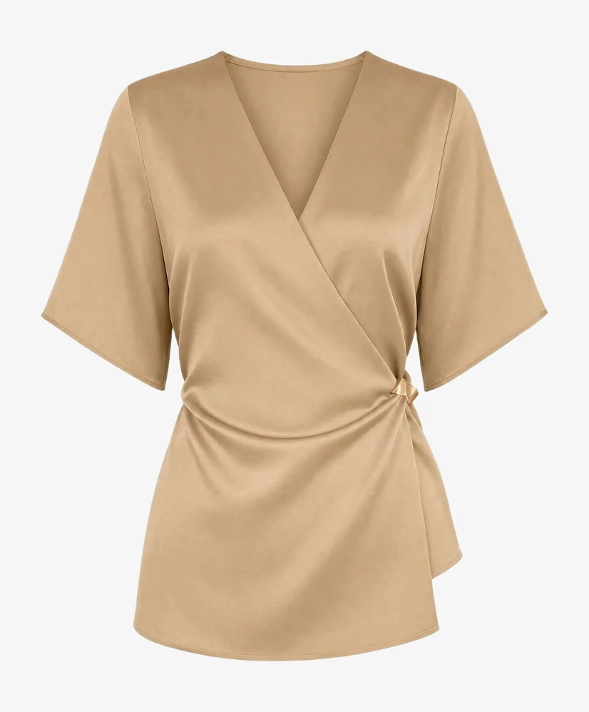 NIKKIE Wrap Top Ribe