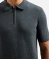 No Excess Half Zip Polo Effen