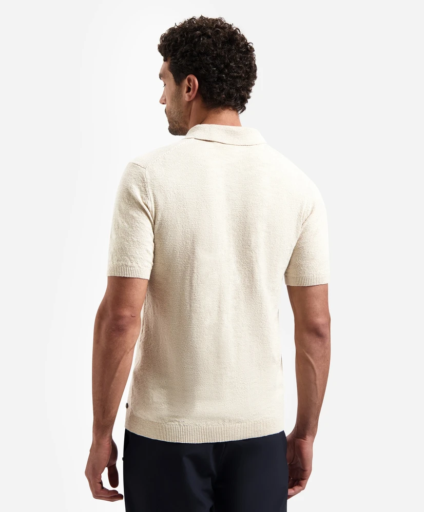 No Excess Half Zip Polo Effen