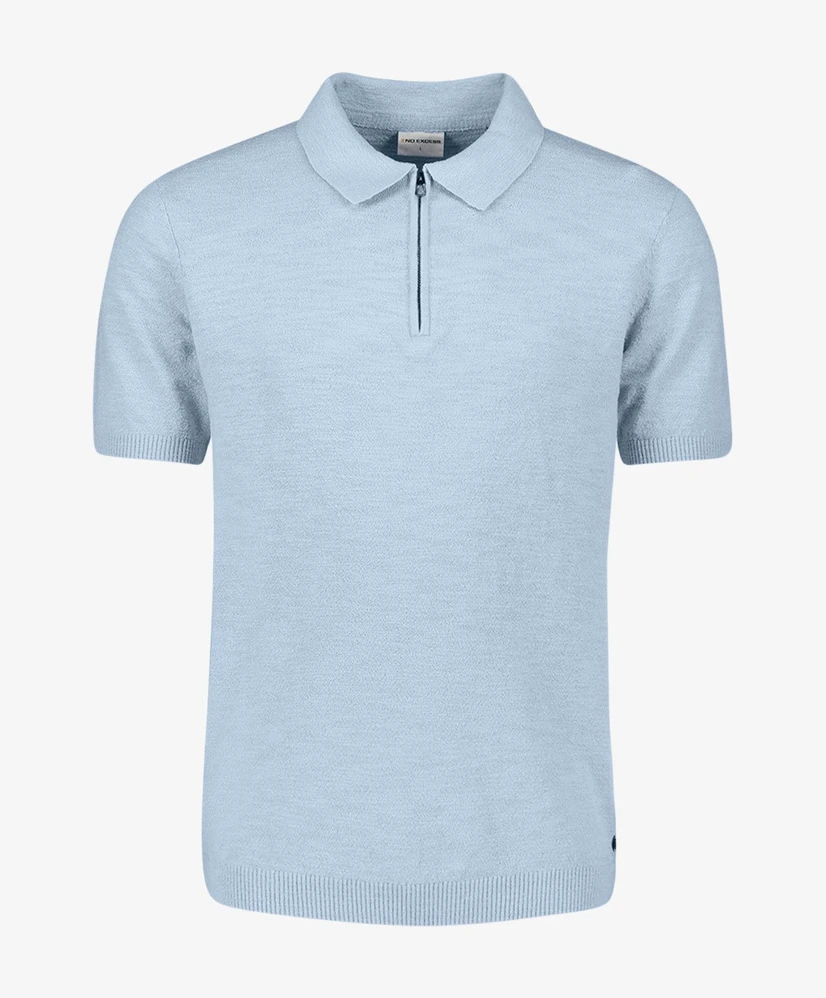 No Excess Half Zip Polo Effen