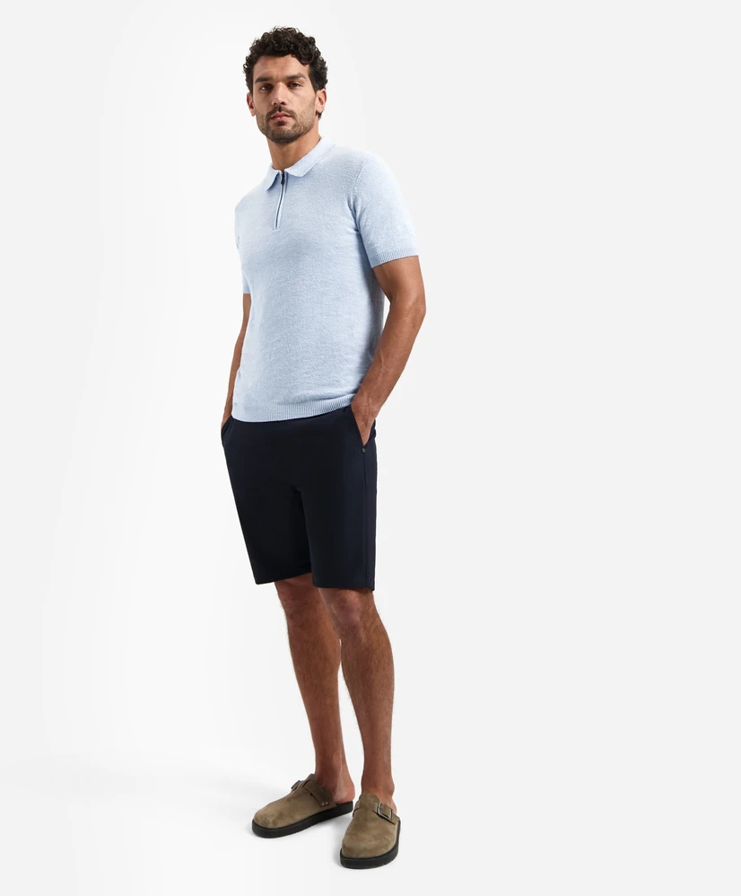 No Excess Half Zip Polo Effen