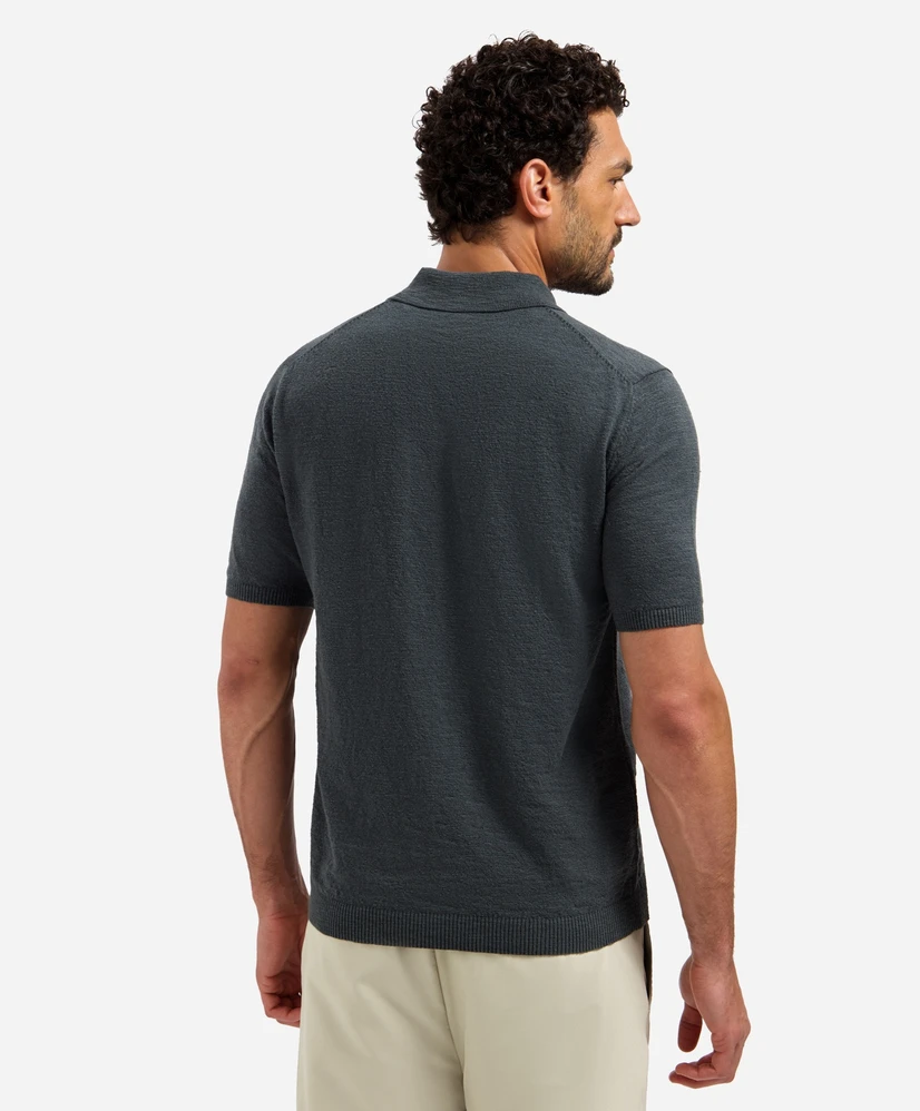 No Excess Half Zip Polo Effen