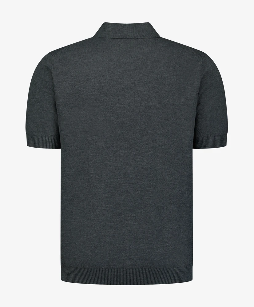 No Excess Half Zip Polo Effen