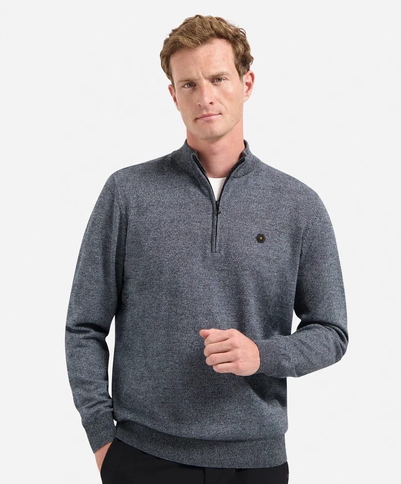 No Excess Half Zip Trui Gemêleerd