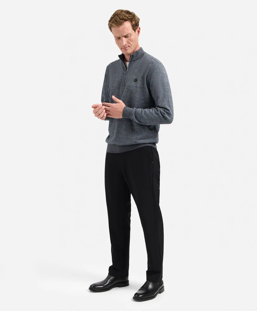 No Excess Half Zip Trui Gemêleerd