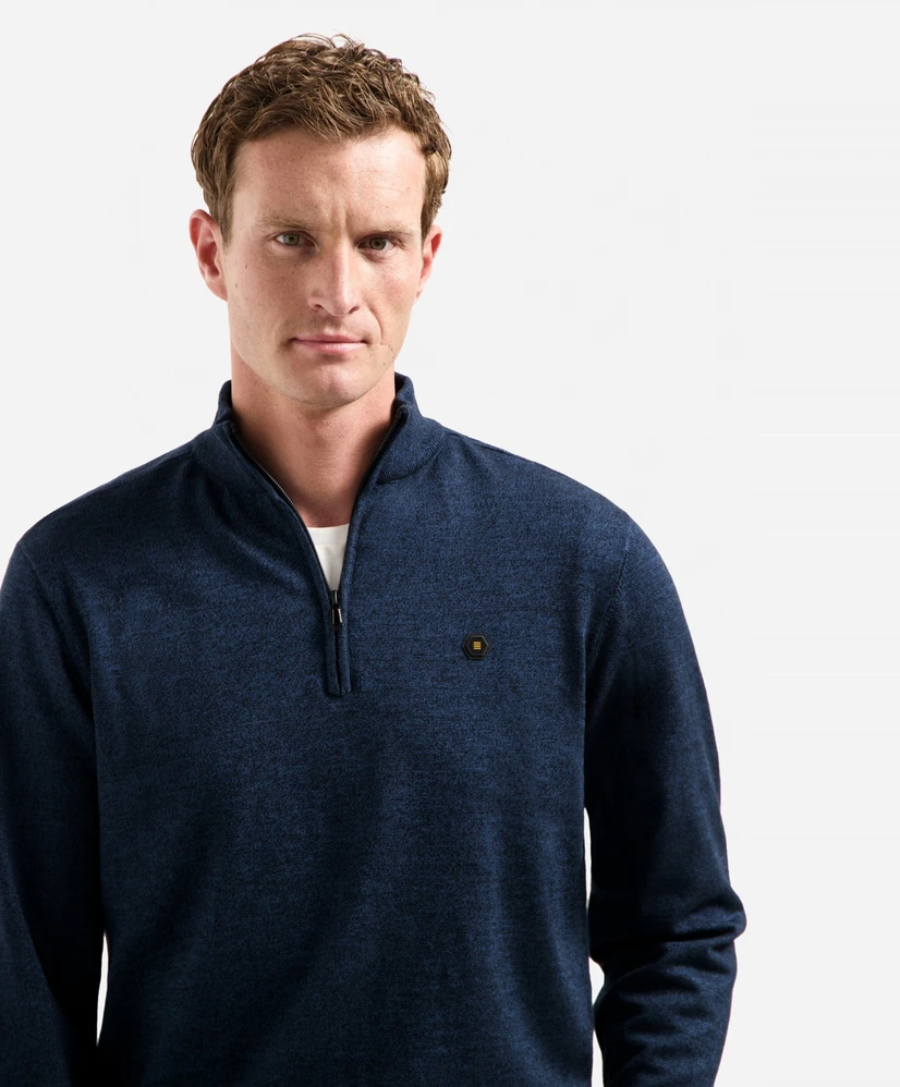 No Excess Half Zip Trui Gemêleerd