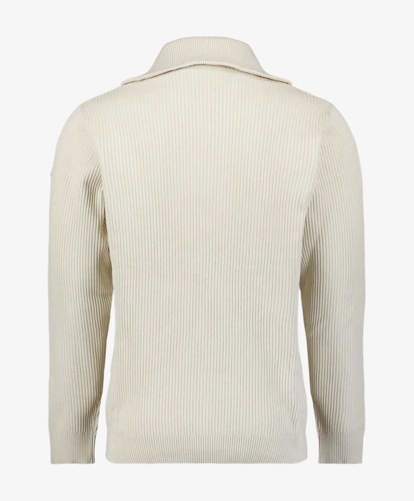 No Excess Half Zip Trui Ribstructuur