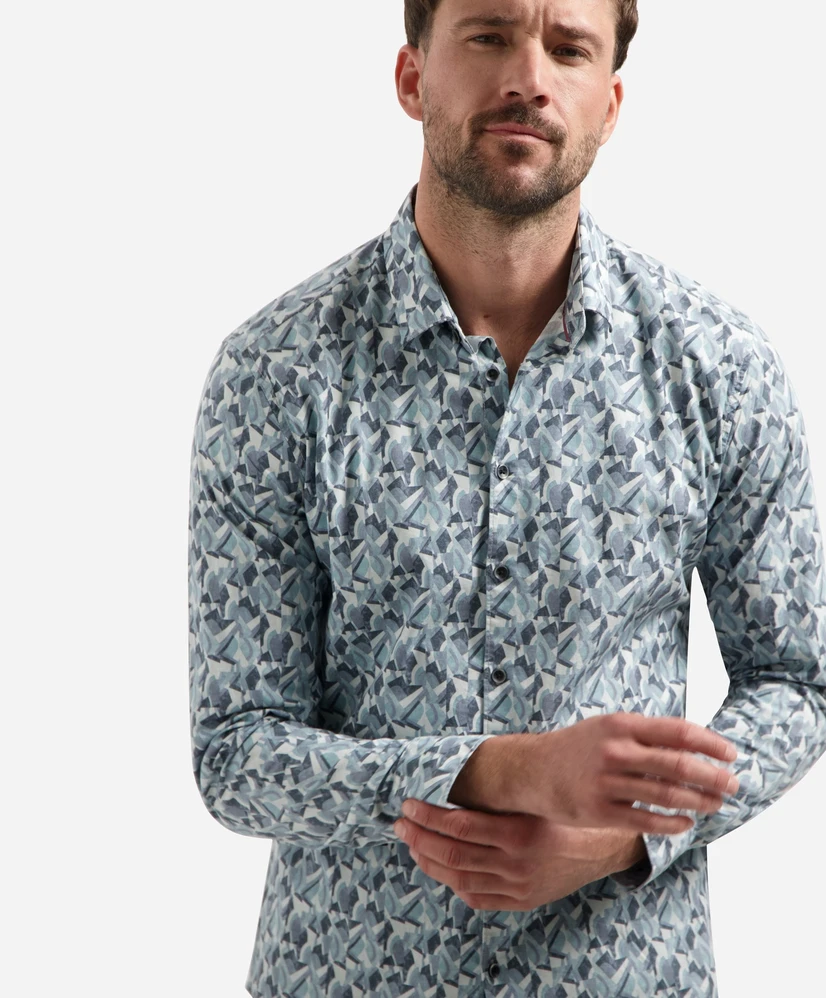 No Excess Overhemd Allover Print Regular Fit