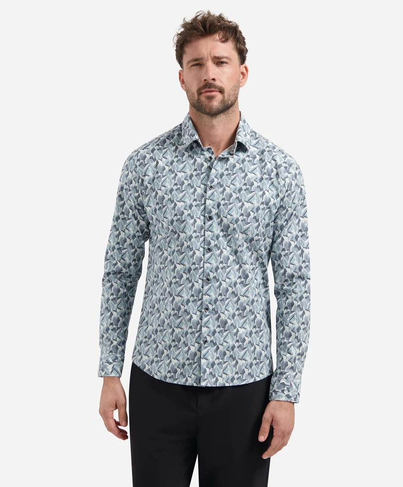 No Excess Overhemd Allover Print Regular Fit