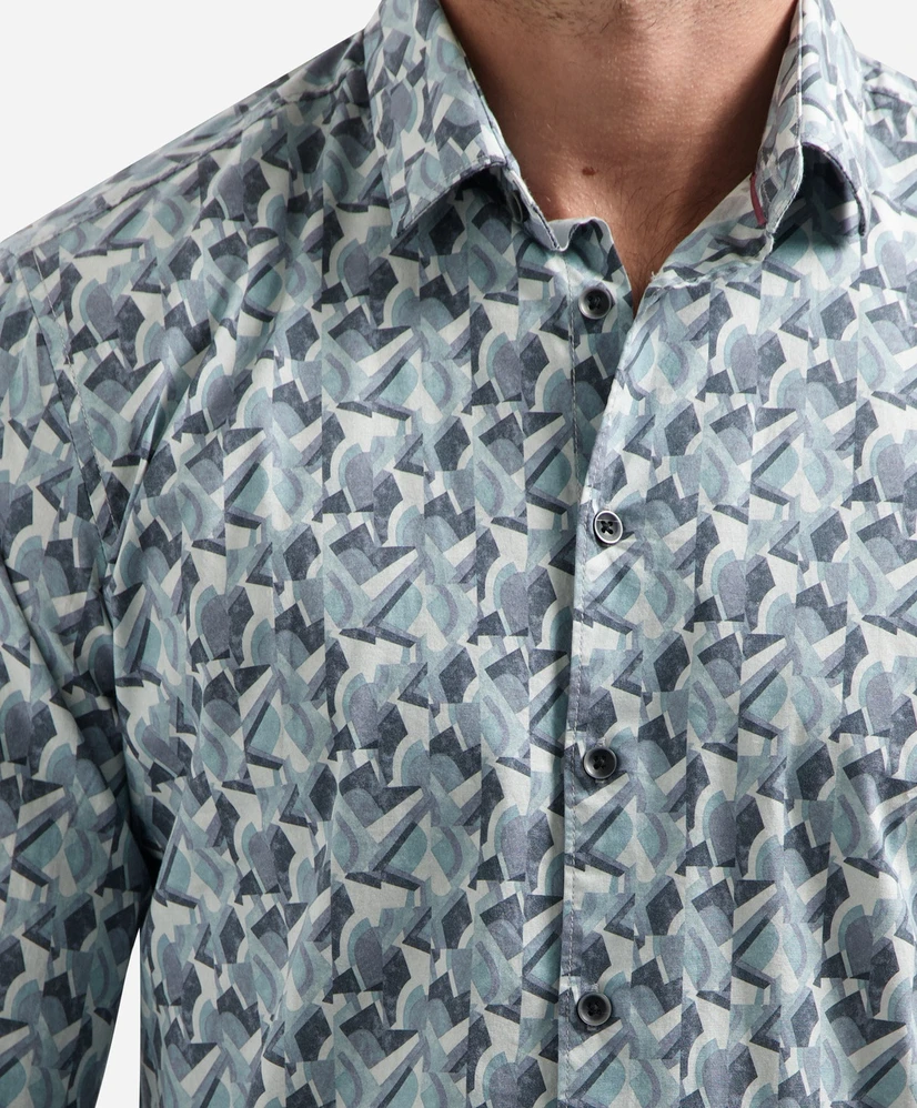 No Excess Overhemd Allover Print Regular Fit