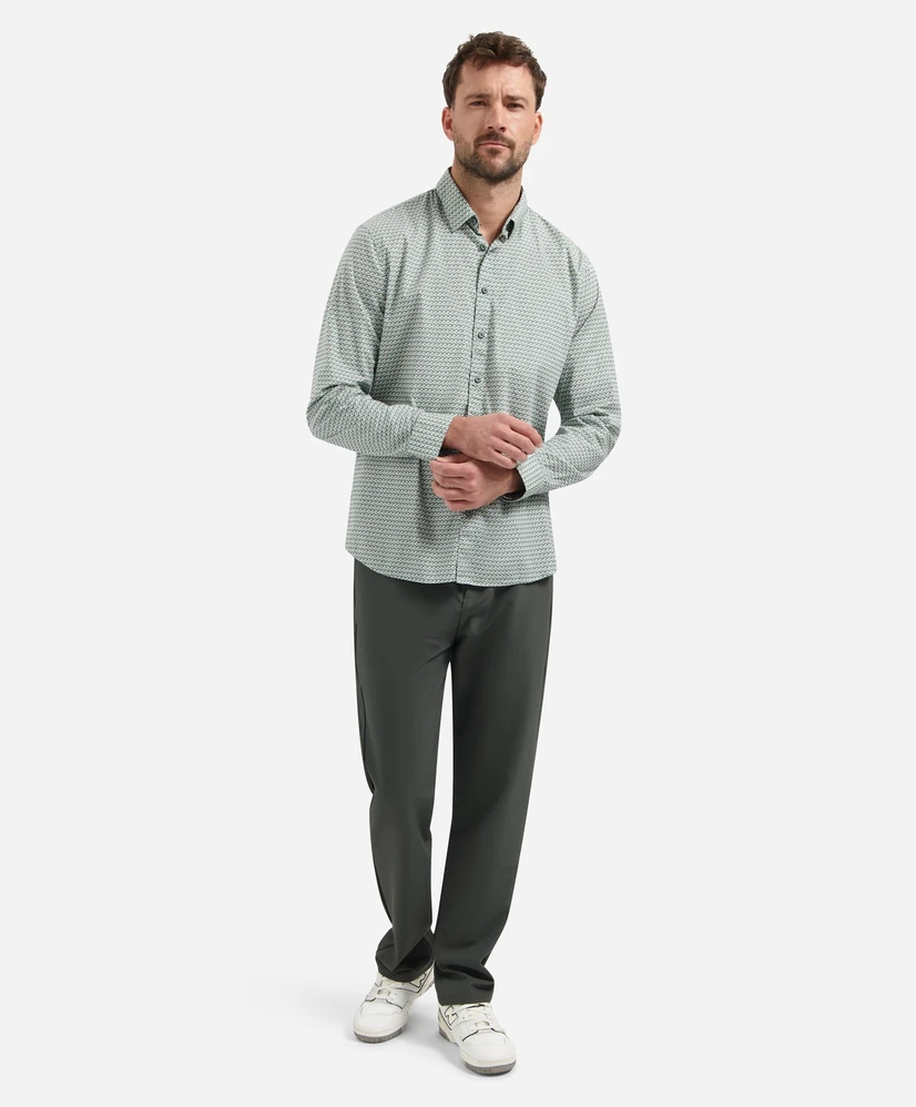 No Excess Overhemd Allover Print Regular Fit