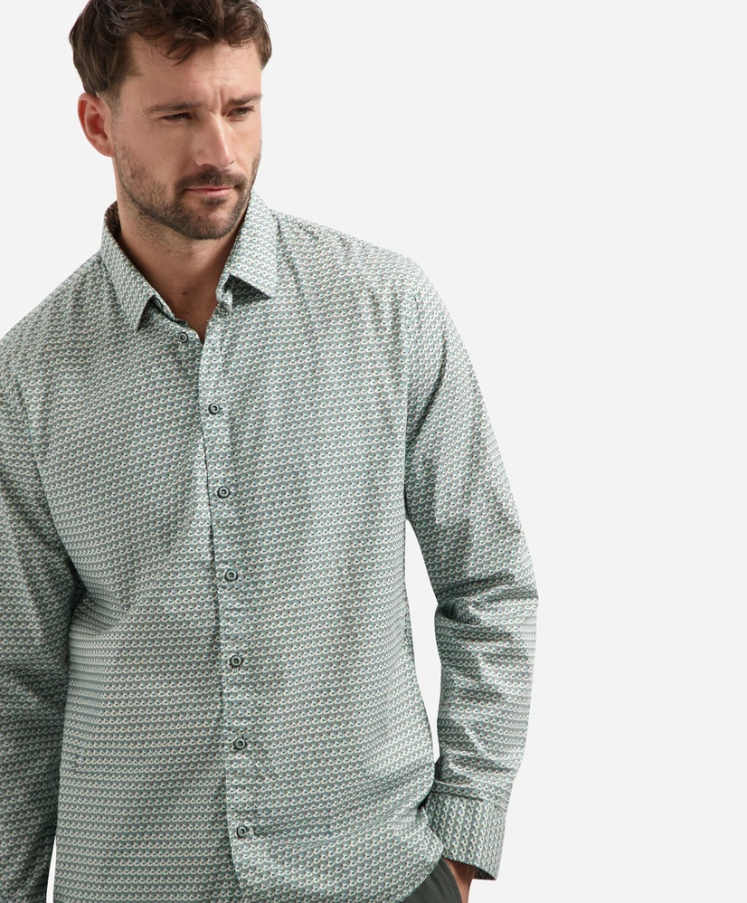 No Excess Overhemd Allover Print Regular Fit
